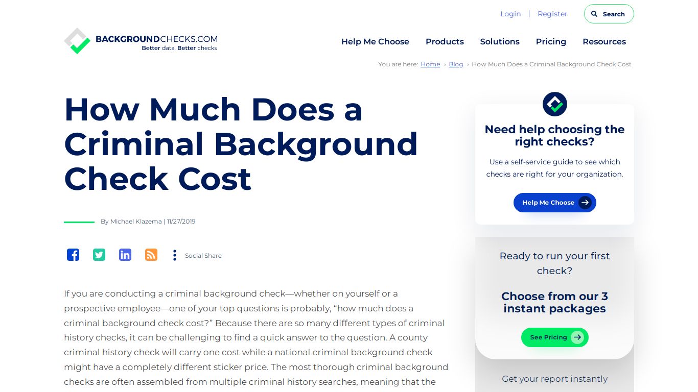 How Much Does a Criminal Background Check Cost
